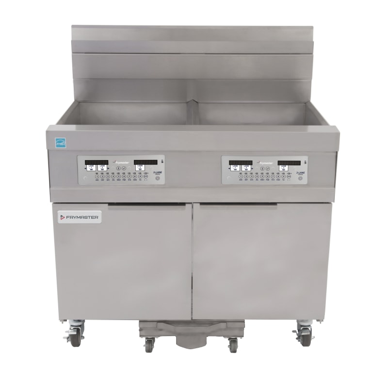 Frymaster 31814GF 189 lb. Tube-Style LP Gas Floor Deep Fryer, 3-Pot, w/ SMART4U Lane Controller