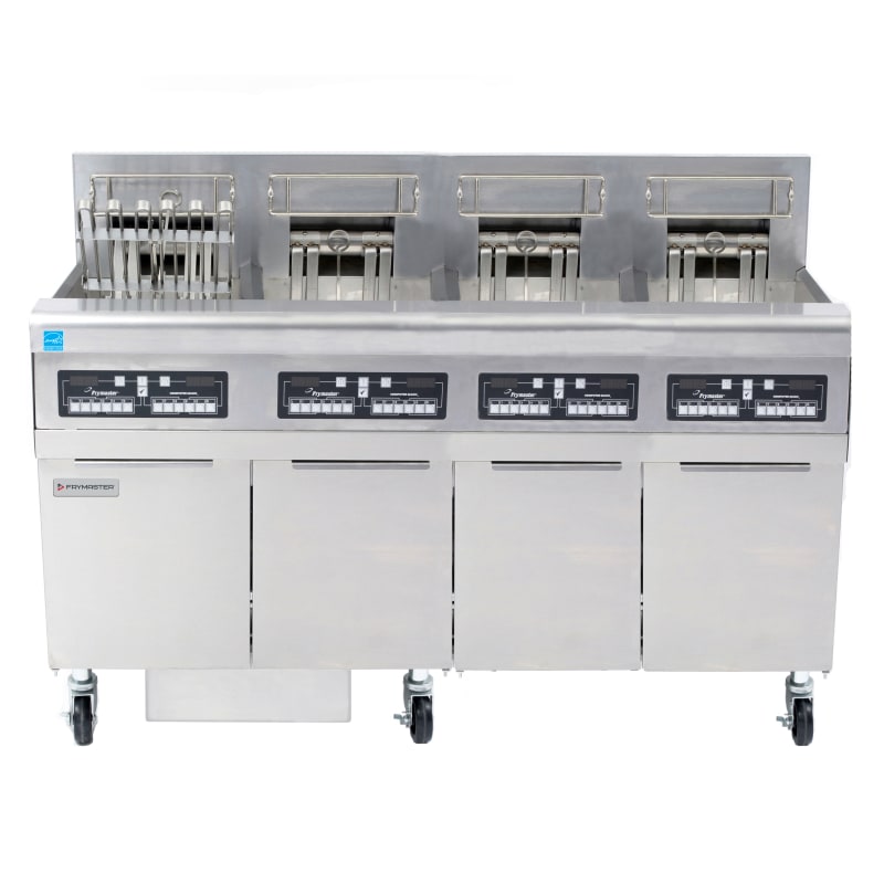 Frymaster FPRE414 200 lb. Open-Pot Electric Floor Deep Fryer, 4-Pot, 240V/3-Phase, w/ CM3.5 Controller