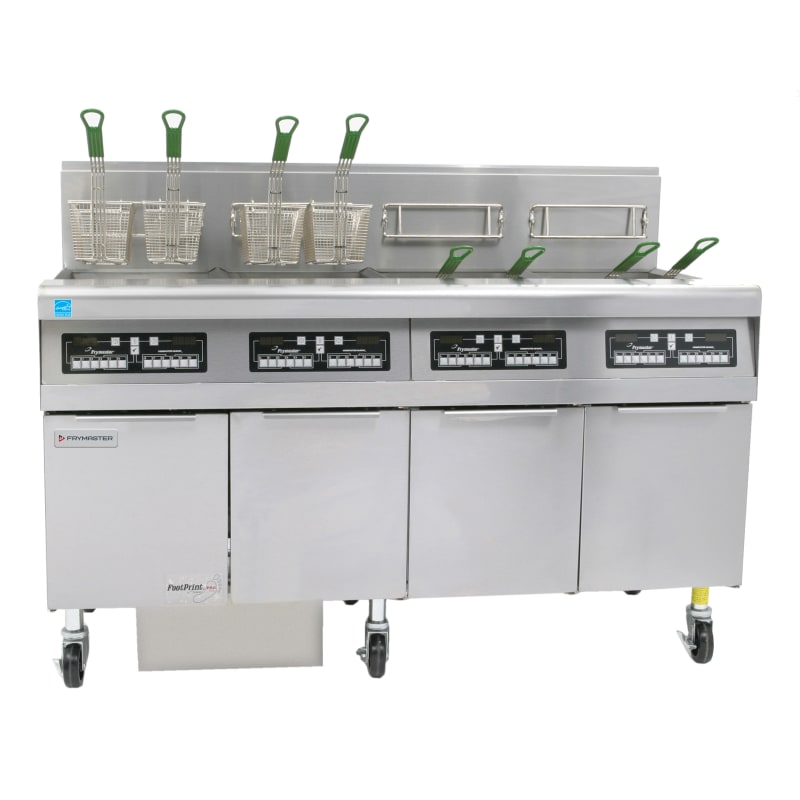 Frymaster FPPH455 200 lb. Open-Pot Natural Gas Floor Deep Fryer, 4-Pot, w/ Digital Timer Controller