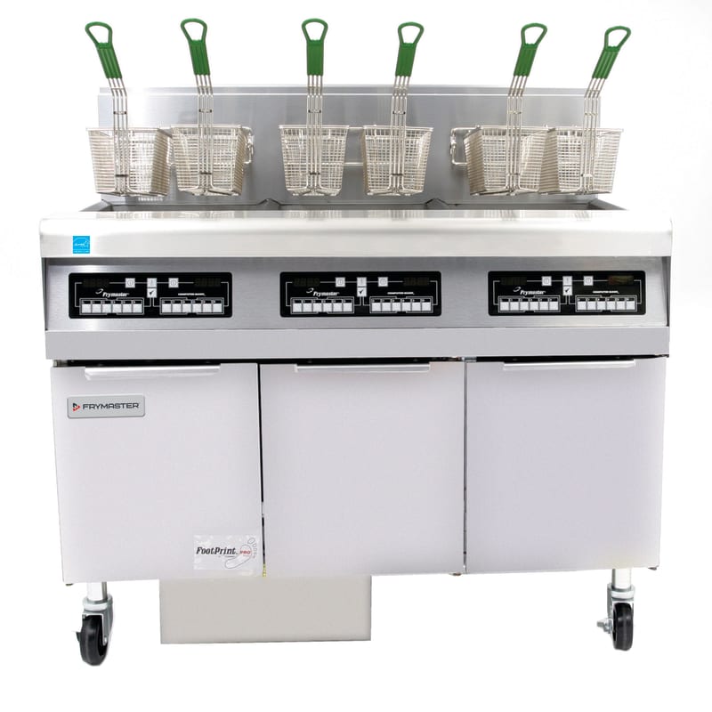 Frymaster FPPH355 150 lb. Open-Pot LP Gas Floor Deep Fryer, 3-Pot, w/ CM3.5 Controller