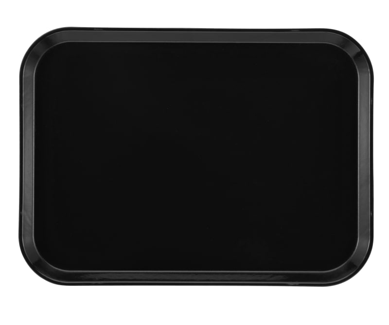 Cambro 1216110 12" x 16 5/16" Rectangular Black Customizable Fiberglass Camtray