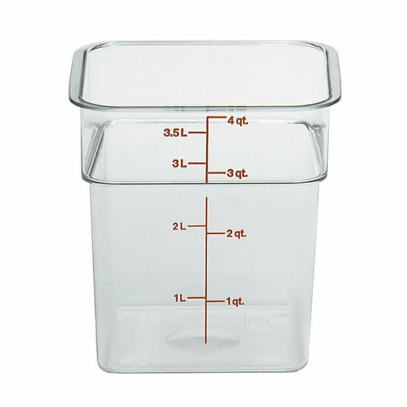 Cambro 4SFSCW135 CamSquares Classic 4 Qt. Clear Square Polycarbonate Food Storage Container