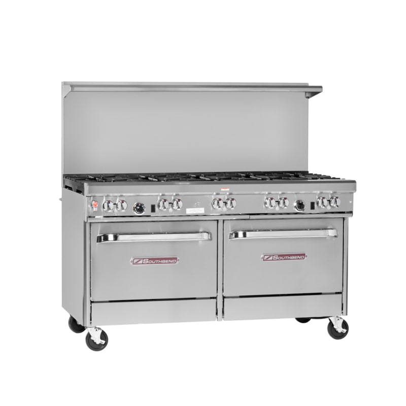 Southbend 4601DD 60" Ultimate Range with Standard Grates, (10) Open Burners, and (2) Standard Ovens, Natural Gas
