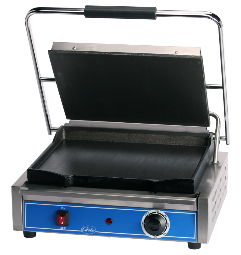 Globe GSG1410 Smooth Plate Mid-Size Electric Sandwich Grill - 120V, 1PH