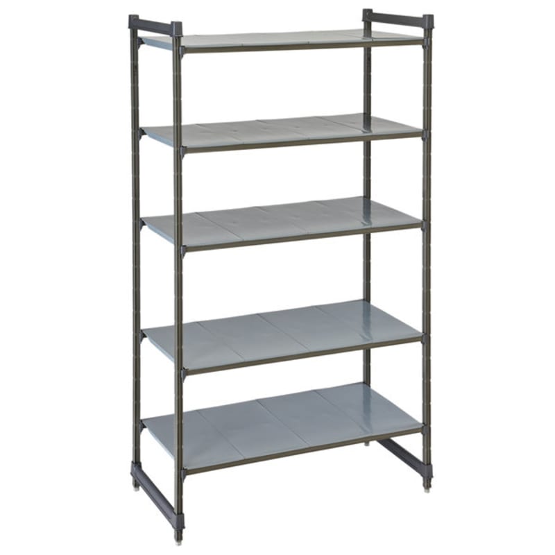 Cambro CBU214284S5580 Camshelving Basics Plus Solid 5-Shelf Stationary Starter Unit - 21" x 42" x 84"