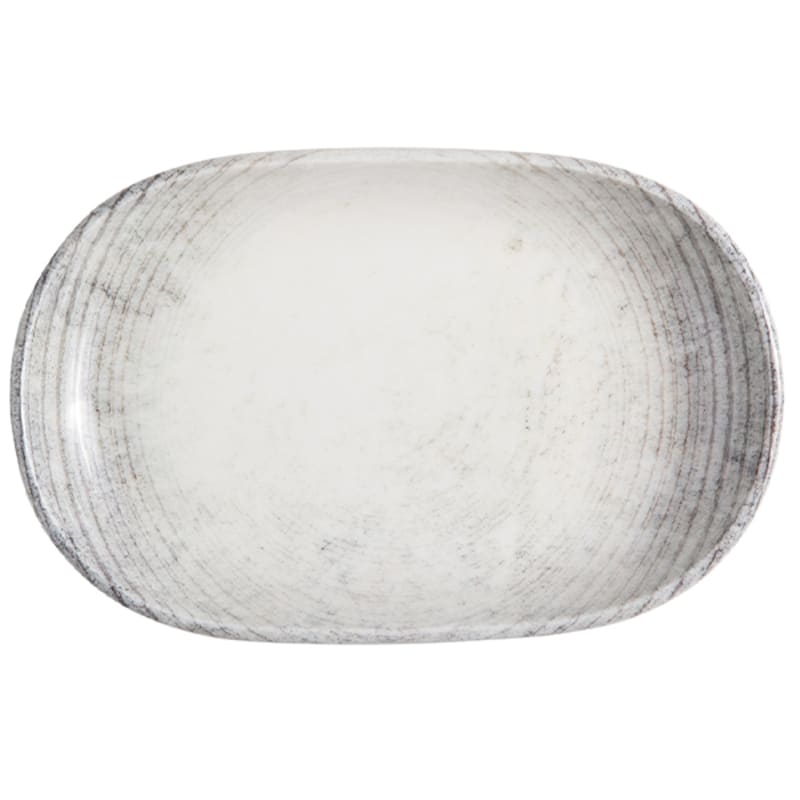 Mikasa 5316193 Smoke Fume 7.25" x 4.625" Oval Black Coupe Rim Platter