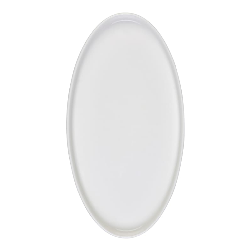 Mikasa 5320446 Foundation Stolt 12.6" x 6.8" Oval White Raised Rim Platter