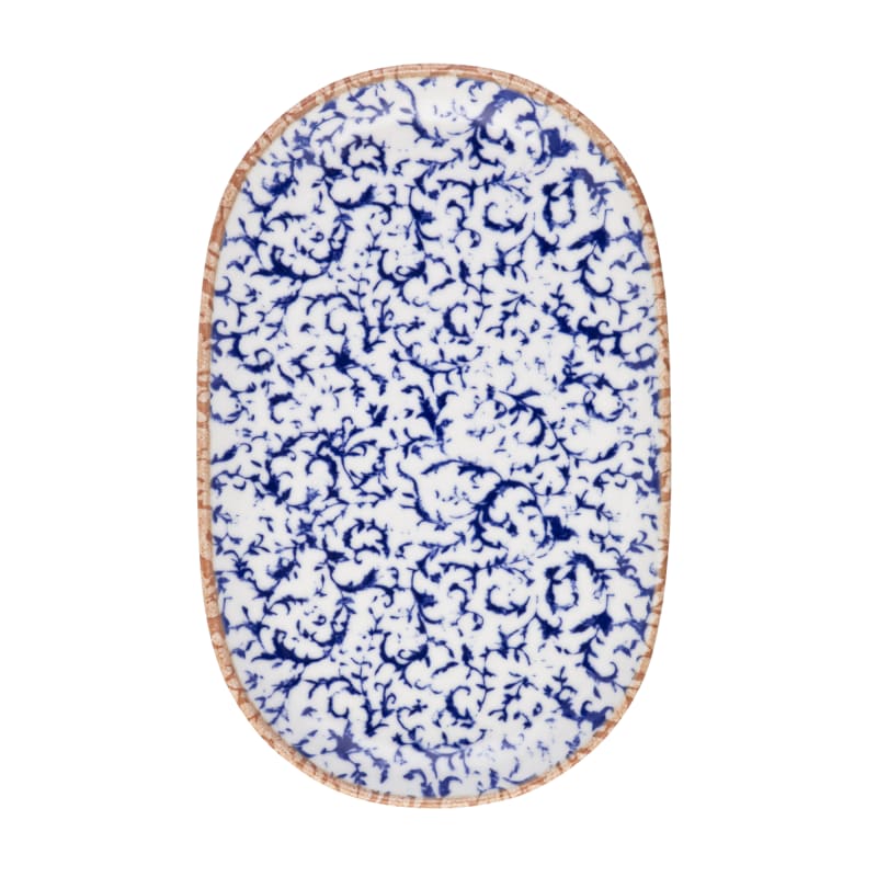 Mikasa 5316015 Venecia 13.125" x 8.444" Oval Blue Coupe Rim Platter