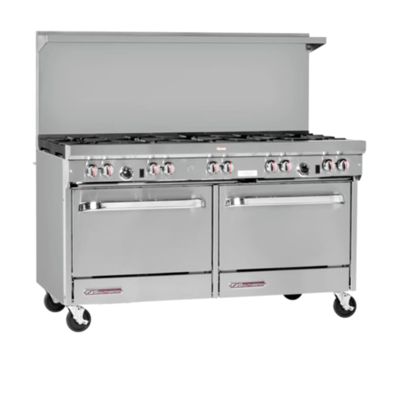 Southbend S60AA-2RR 60" S-Series Raised Griddle Range with (6) Open Burners and (2) Convection Ovens, LP Gas