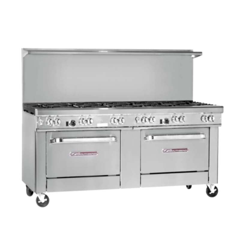 Southbend 4721DD-3TL 72" Ultimate Range with Standard Grates, (6) Open Burners, Left-Hand Thermostatic Griddle, and (2) Standard Ovens, LP Gas