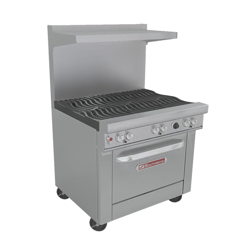 Southbend 4362D-2CL 36" Ultimate Range with Wavy Grates, (2) Open Burners, Left-Hand Charbroiler, and Standard Oven, Natural Gas