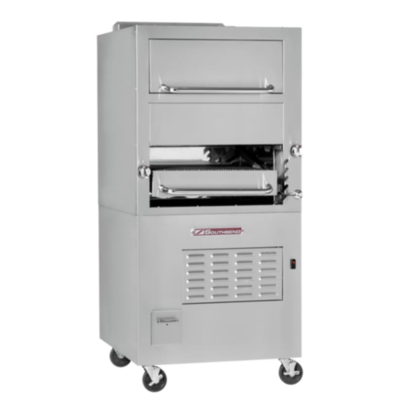 Southbend P32C-32B 32" Platinum Series Single-Deck Radiant Broiler with Warming Oven and Cabinet Base, LP Gas