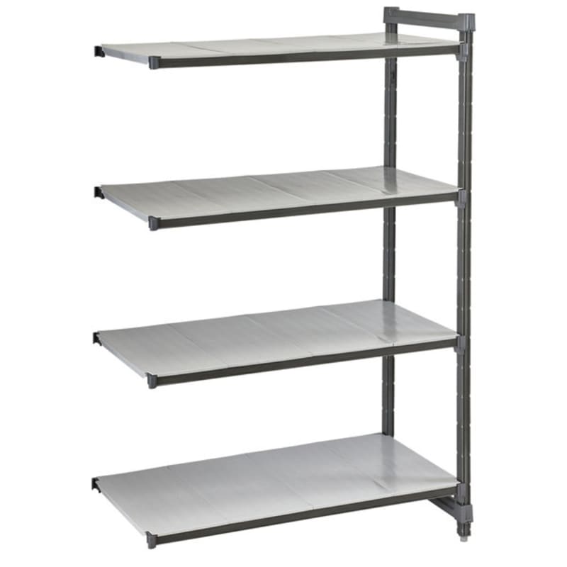 Cambro CBA244272S4580 Camshelving® Basics Plus Solid 4-Shelf Add On Unit - 24" x 42" x 72"