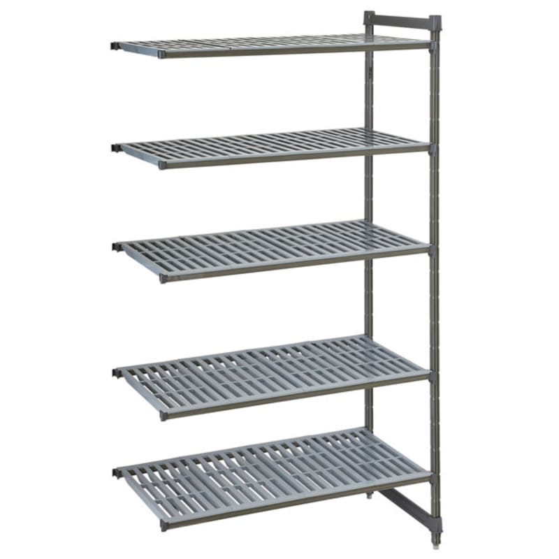 Cambro CBA183664V5580 Camshelving Basics Plus Vented 5-Shelf Add On Unit - 18" x 36" x 64"