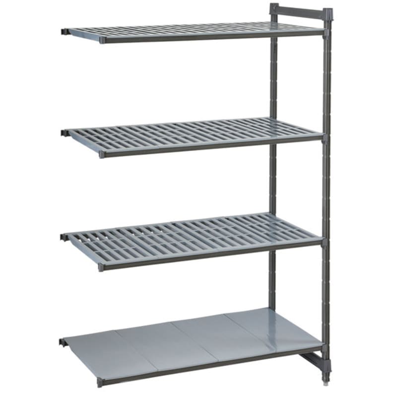 Cambro CBA185484VS4580 Camshelving® Basics Plus Add On Unit with 3 Vented Shelves and 1 Solid Shelf - 18" x 54" x 84"