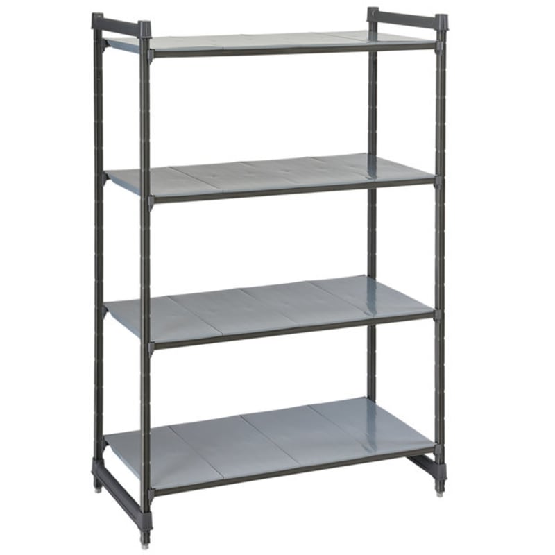 Cambro CBU184864S4580 Camshelving® Basics Plus Solid 4-Shelf Stationary Starter Unit - 18" x 48" x 64"