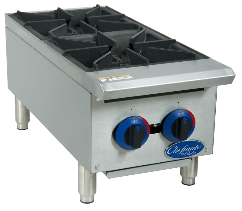 Globe C12HT 12" Gas Countertop Hot Plate - Natural Gas, 50000 BTU