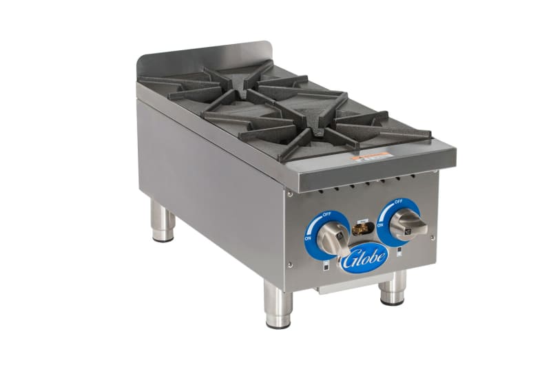 Globe GHP12G Gas 12" Countertop Hot Plates - Natural Gas, 44000 BTU