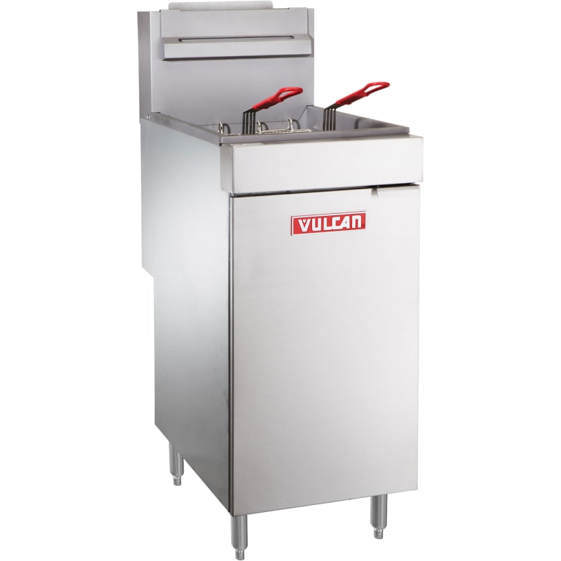 Vulcan LG300 LG Series 35 lb Tube Type LP Gas Floor Fryer With Millivolt Controls