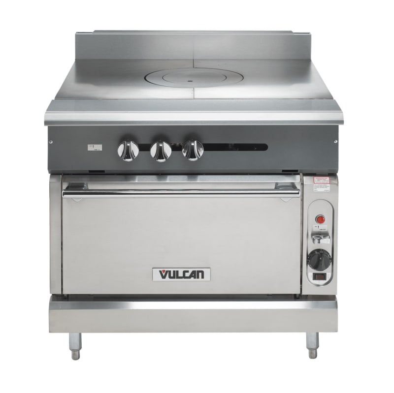 Vulcan V2P36B 36" Heavy-Duty Range with (2) Plancha Tops and Cabinet Base, LP Gas