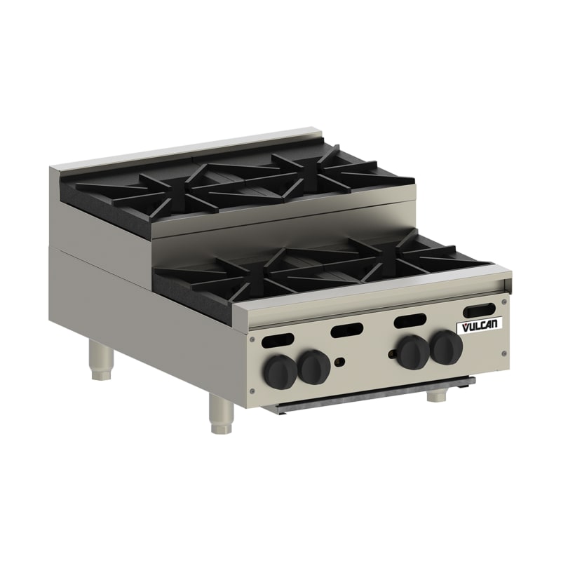 Vulcan VHP212U 12" Heavy-Duty Step-Up Countertop Range with (2) Burners, LP Gas