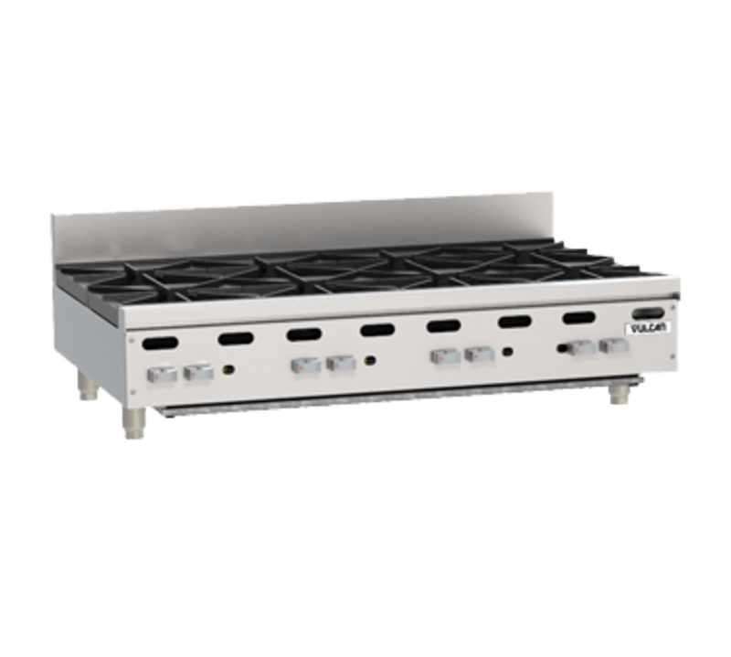 Vulcan VHP848U 48" Heavy-Duty Step-Up Countertop Range with (8) Burners, LP Gas