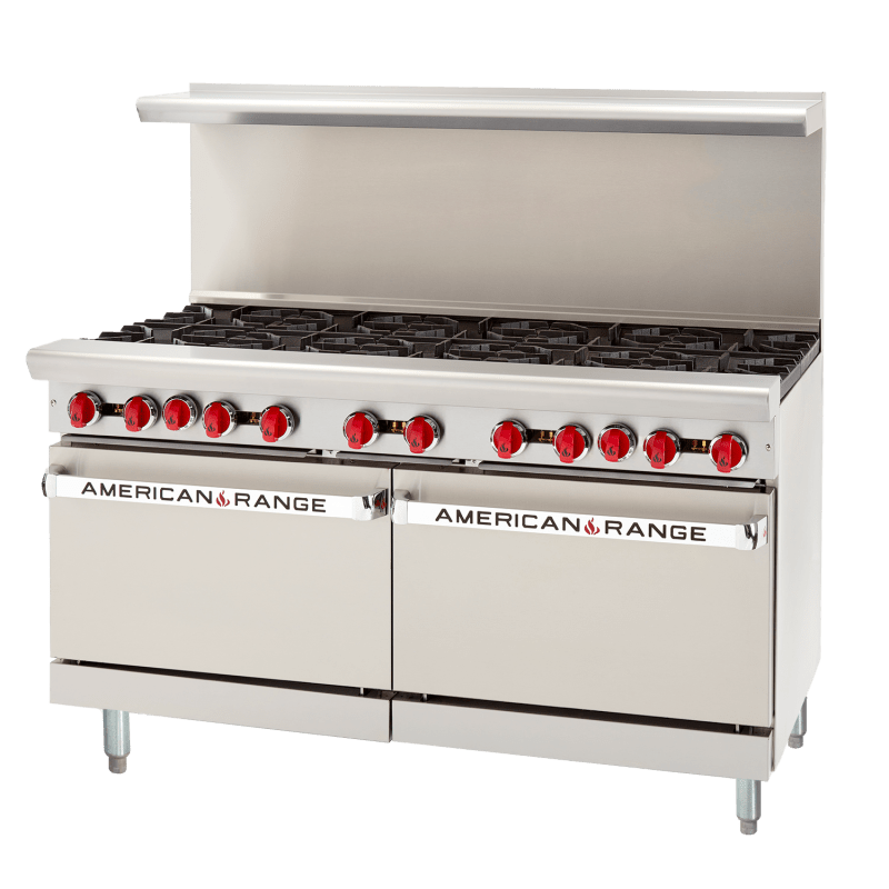 American Range AR-10-126L-SBR 60" Range with (10) Open Burners, Standard Oven, and Open Cabinet Base, Natural Gas