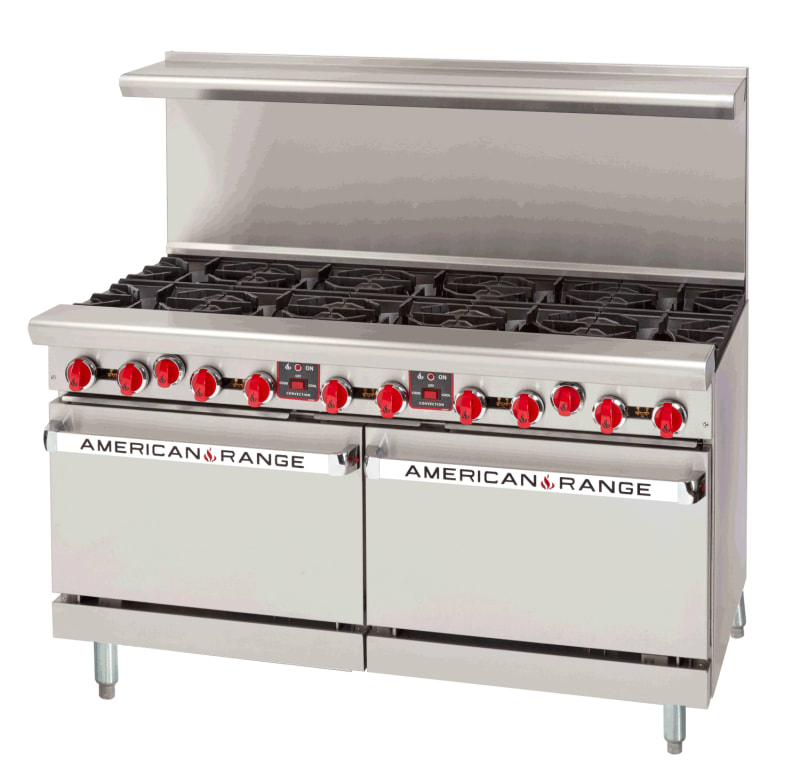 American Range AR-10-CC 60" Range with (10) Open Burners and (2) Convection Ovens, LP Gas