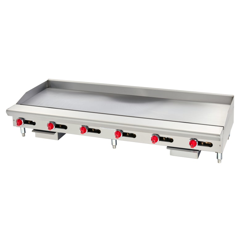 American Range ARSTG-72 72" Thermostatic Countertop Griddle with (6) Burners, LP Gas