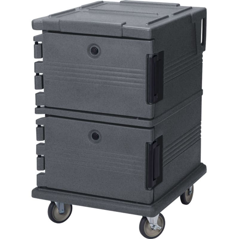 Cambro UPC1200191 Ultra Camcart® 2-Compartment Insulated Food Pan Carrier, 16-Pan Capacity, Granite Gray