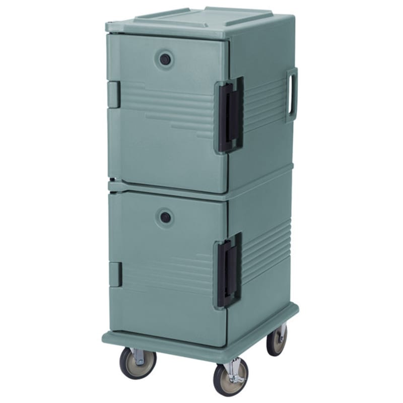 Cambro UPC800SP401 Ultra Camcart® 2-Compartment Tamper-Resistant Insulated Food Pan Carrier, 12-Pan Capacity, Slate Blue