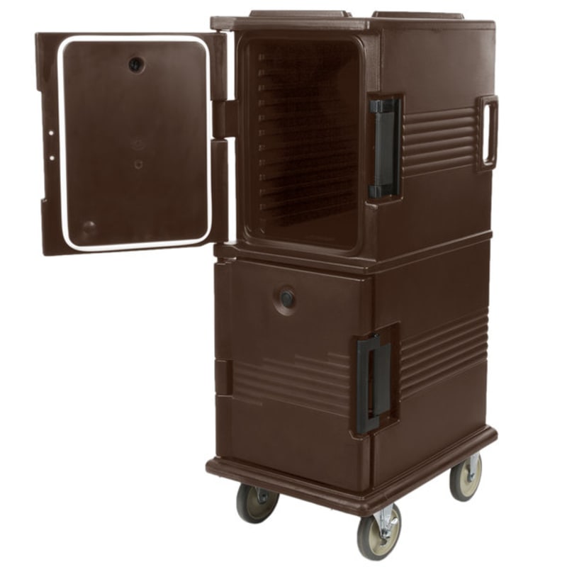 Cambro UPC800131 Ultra Camcart® 2-Compartment Insulated Food Pan Carrier, 12-Pan Capacity, Dark Brown