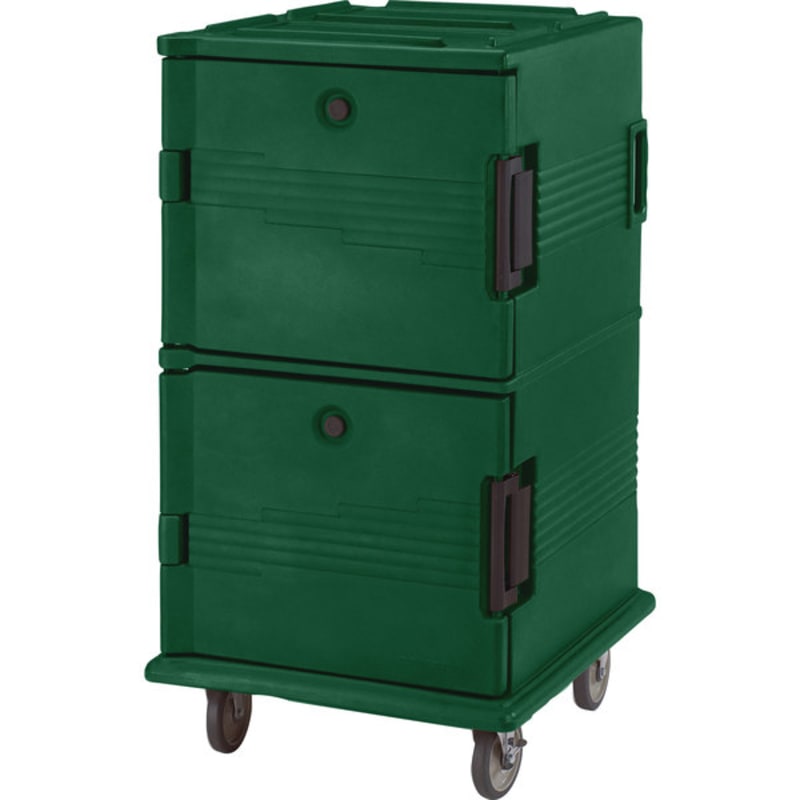 Cambro UPC1600519 Ultra Camcart® 2-Compartment Insulated Food Pan Carrier, 24-Pan Capacity, Kentucky Green