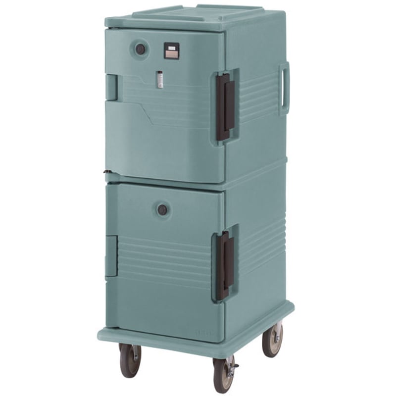 Cambro UPCHT800401Ultra Camcart® 2-Compartment Heated Food Pan Carrier, 12-Pan Capacity, 110V, Slate Blue