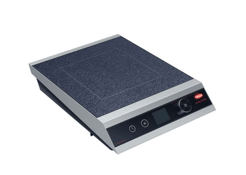Hatco IRNGPC136SB620 Rapide Cuisine® 13 7/8" Wide Countertop Single Burner Stainless Steel Top And Black Bottom High-Powered Heavy-Duty Programmable Induction Range / Cooker With Digital Controls