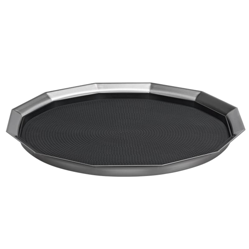 Service Ideas TRPN1614RIBS Paneled Tray with Removable Insert, 12 Paneled, 14" Inner Diameter, Stainless Steel, Brushed
