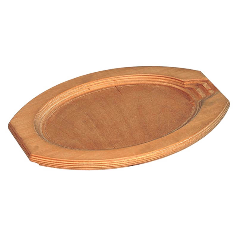 Service Ideas SK107BH Hot Solutions Birchwood Fajita Platter, Skillet Holder, Natural Wood
