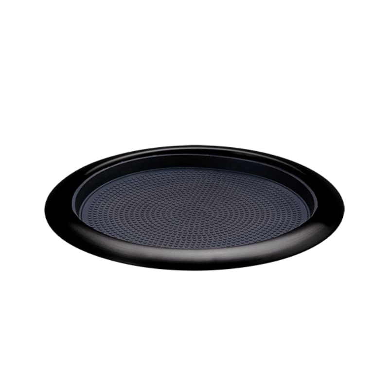 Service Ideas TR119RIBX Tray with Removable Insert, 9" Round, Stainless Steel, Black Onyx