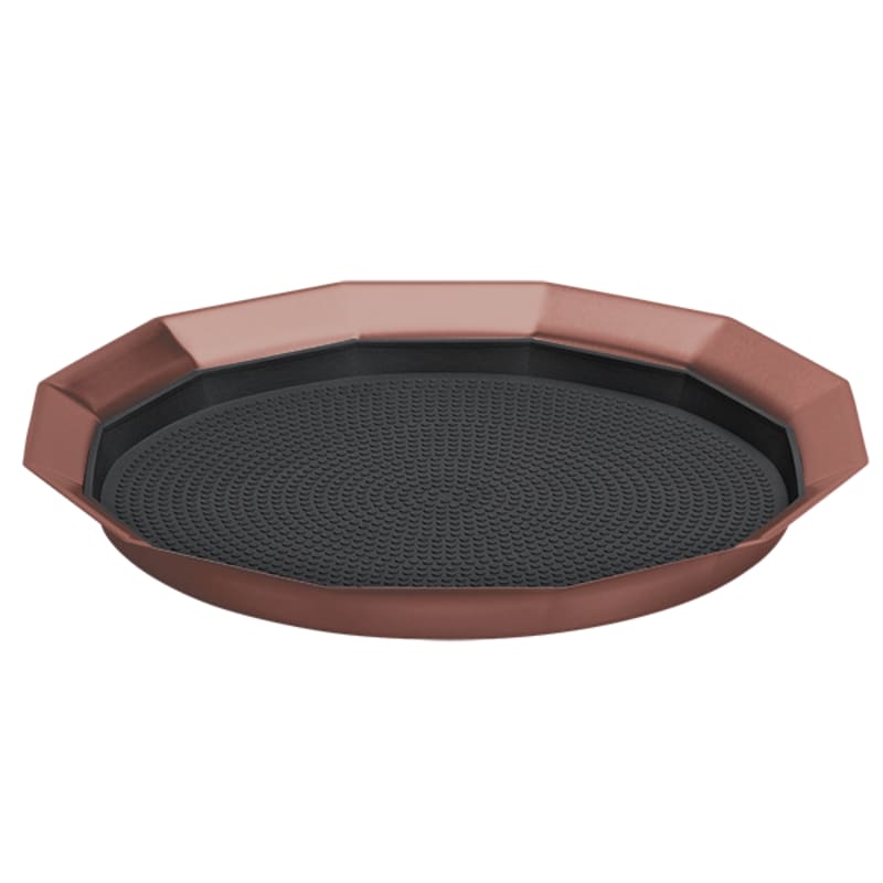 Service Ideas TRPN119RIBSRG Paneled Tray with Removable Insert, 12 Paneled, 9" Inner Diameter, Stainless Steel, Rose Gold