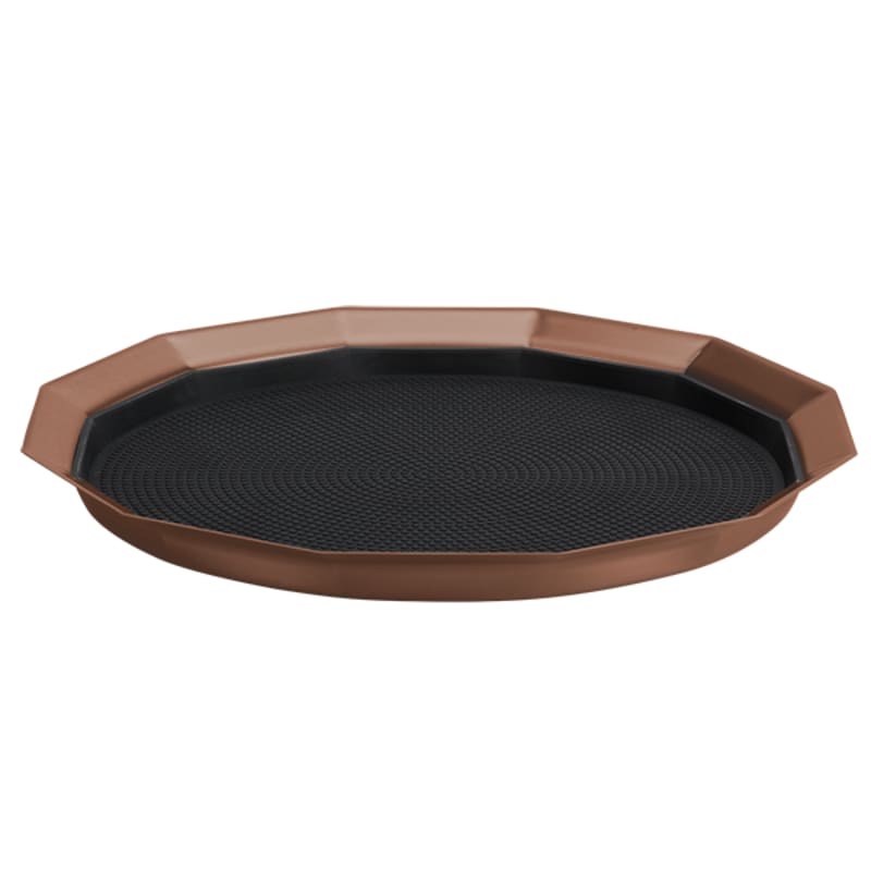 Service Ideas TRPN1412RIBSRG Paneled Tray with Removable Insert, 12 Paneled, 12" Inner Diameter, Stainless Steel, Rose Gold