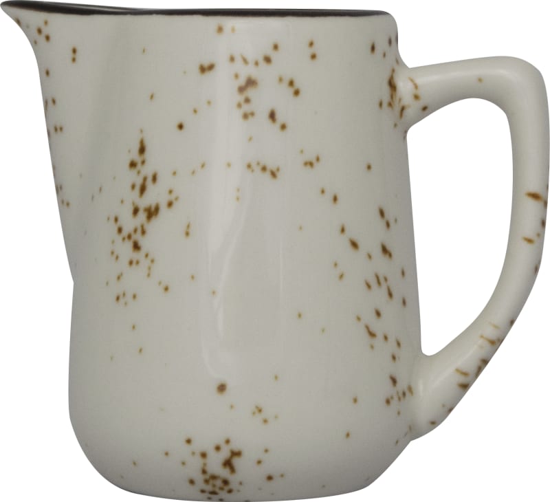 International Tableware SH-175-CR Splash Stoneware Creme w/Dark Brown Creamer (5oz)