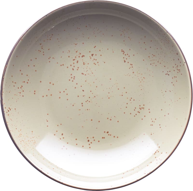 International Tableware SH-110-CR Splash Stoneware Cr√®me w/Dark Brown Bowl (40oz)