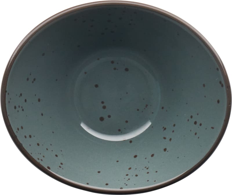 International Tableware SH-910-LN Splash Stoneware Lunar Blue w/Dark Brown Oval Bowl (7oz)