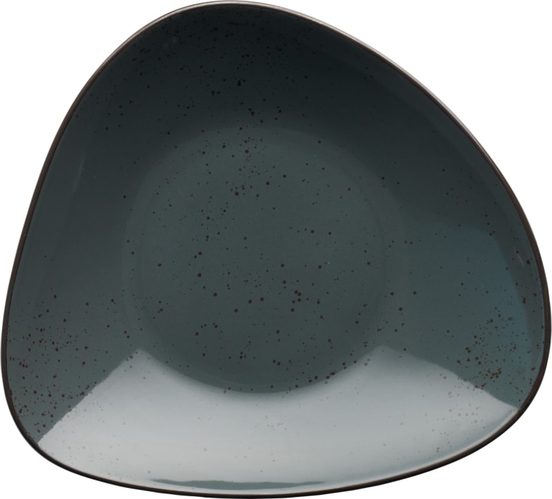 International Tableware SH-120-LN Splash Stoneware Lunar Blue w/Dark Brown Bowl 32oz