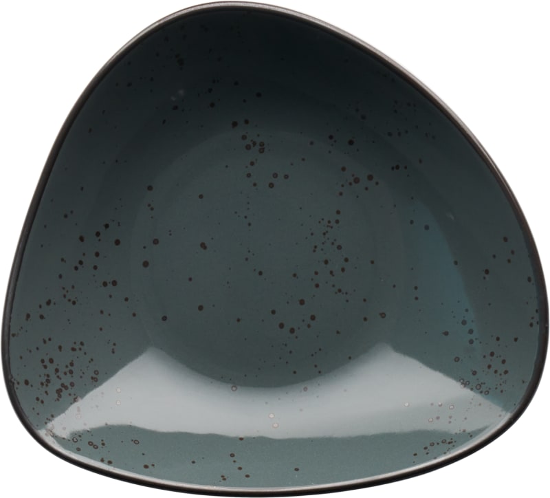 International Tableware SH-18-LN Splash Stoneware Lunar Blue w/Dark Brown Bowl 12.5oz