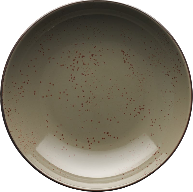 International Tableware SH-110-GS Splash Stoneware Green Smoke w/Dark Brown Bowl (40oz)