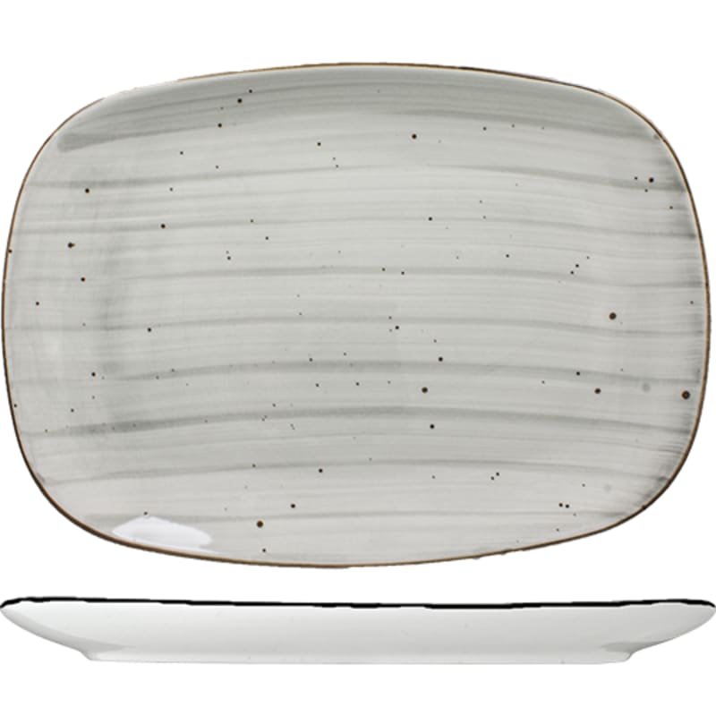 International Tableware RT-14-ST Rotana Stoneware Stone Platter 14" x 9-1/2"