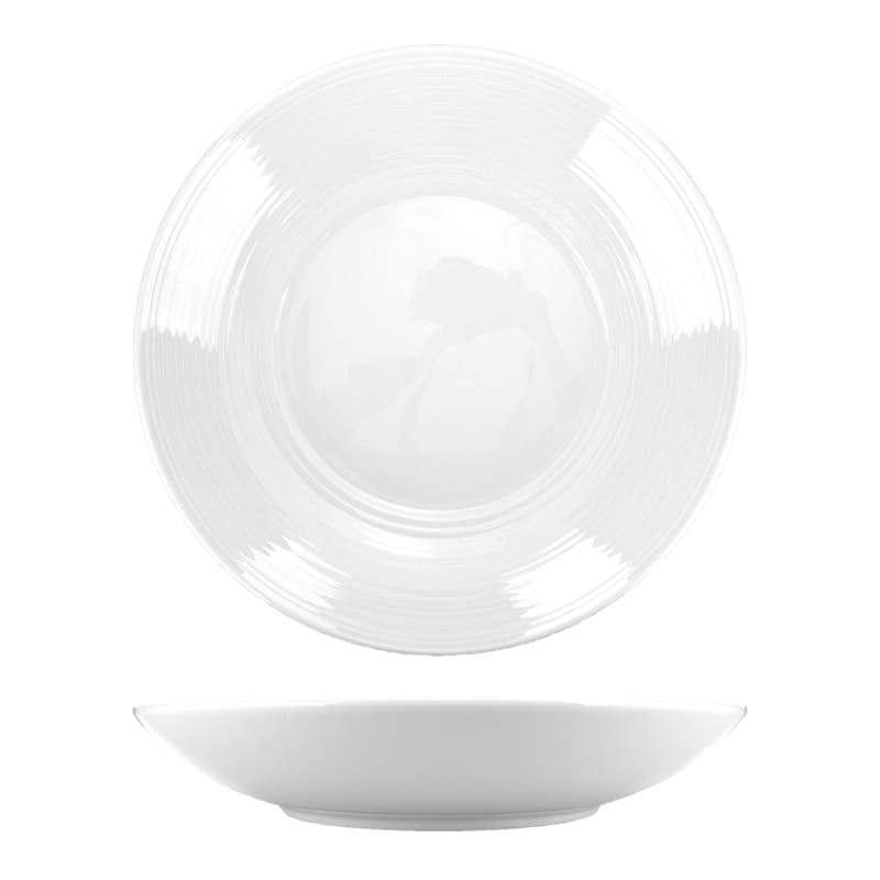 International Tableware MZ-54 Marzano Porcelain BW Deep Plate 11-1/4"