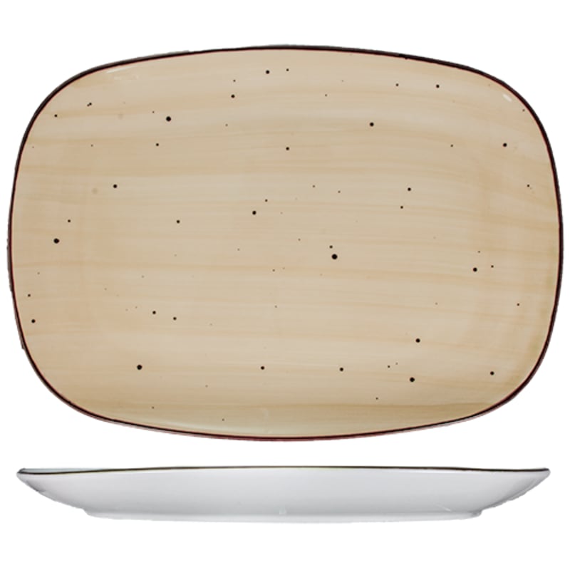 International Tableware RT-14-WH Rotana Stoneware Wheat Platter 14" x 9-1/2"