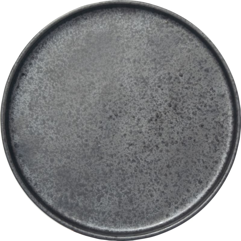 International Tableware AL-22-CS Alloy Stoneware Carbon Black 1/2" Deep Plate 8-1/4"
